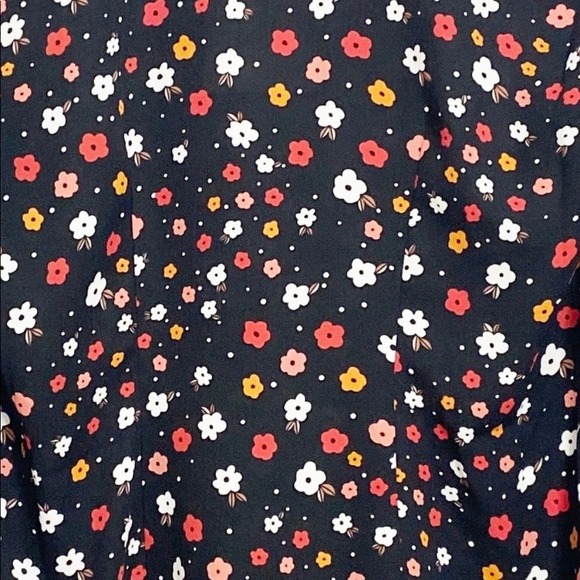 CAbi 3957 Cheerful Button Front Blouse Floral Mixed Stripe - Size L EUC - Picture 9 of 16